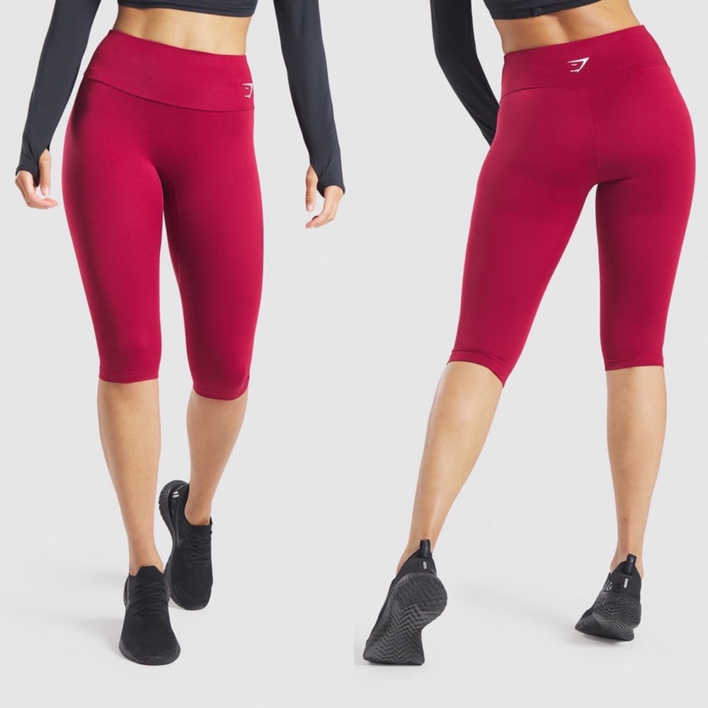 Gymshark Training Cropped Leggings Burgundy